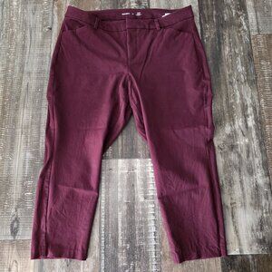 Old Navy High Rise Pixie Pant size 20 Burgundy